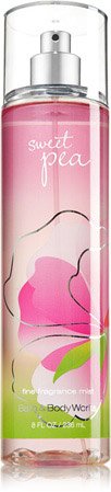 Bath & Body Works Sweet Pea fragrance mist spray captured for everyday fresh scent.