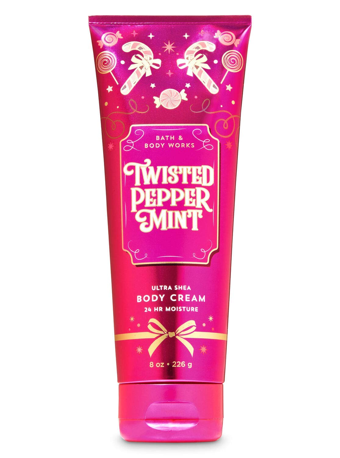 Bath & Body Works Twisted Peppermint cream bottle, rich moisture for dry skin.
