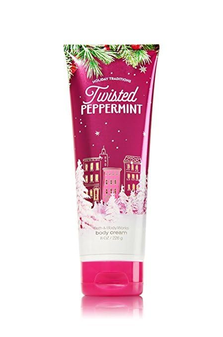 Bath & Body Works Twisted Peppermint packaging holiday edition.
