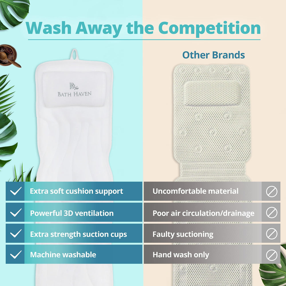 Bath Haven relaxing-spa-cushion creates a spa-like mood for solo baths.