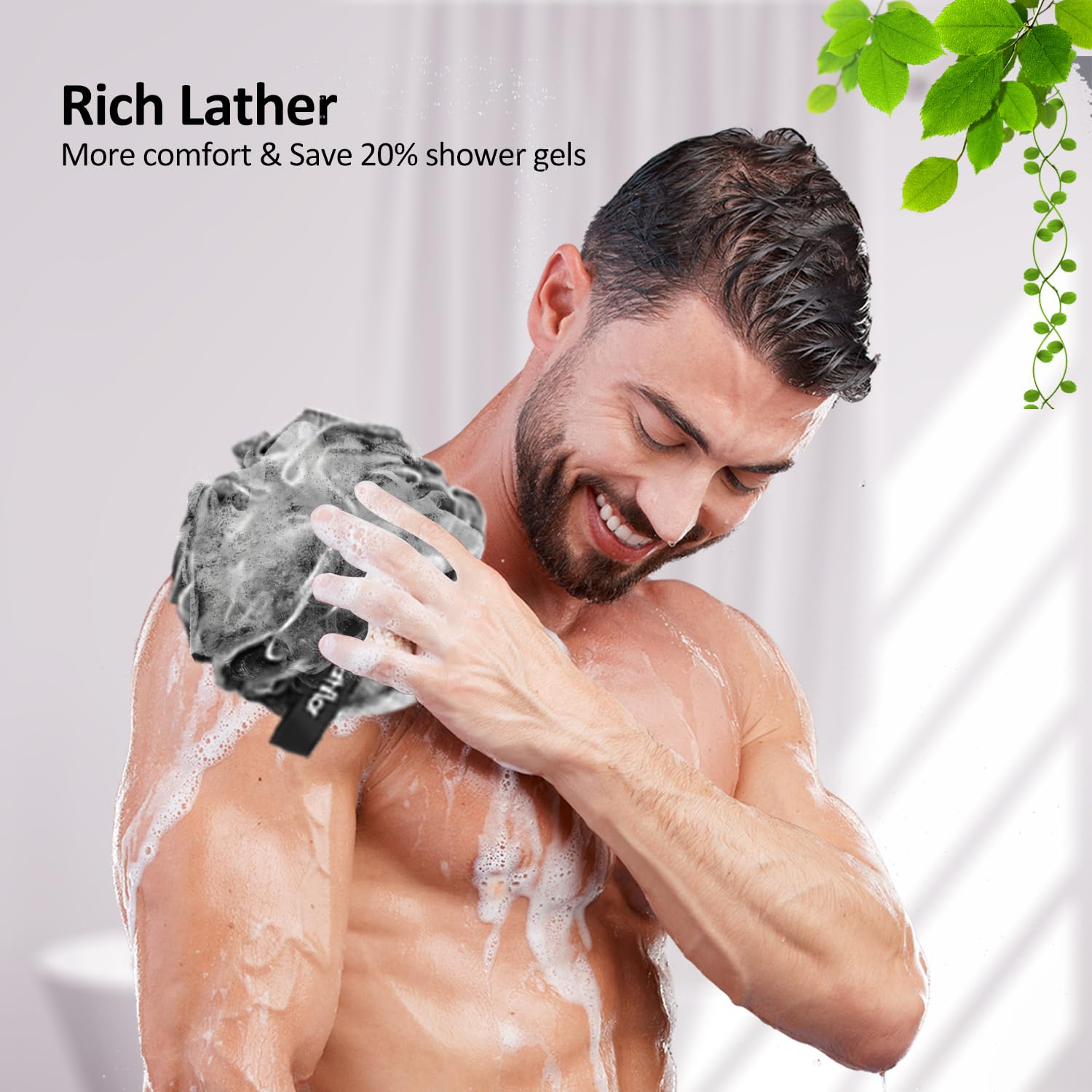 Bathflor loofah hook keeps the scrub within reach in the shower.