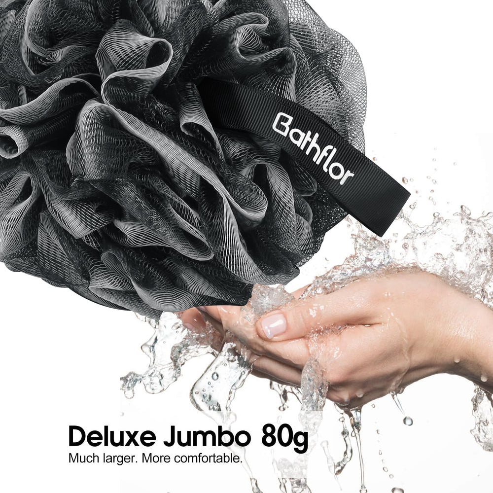 Bathflor four-pack poufs provides durable exfoliation for the family.