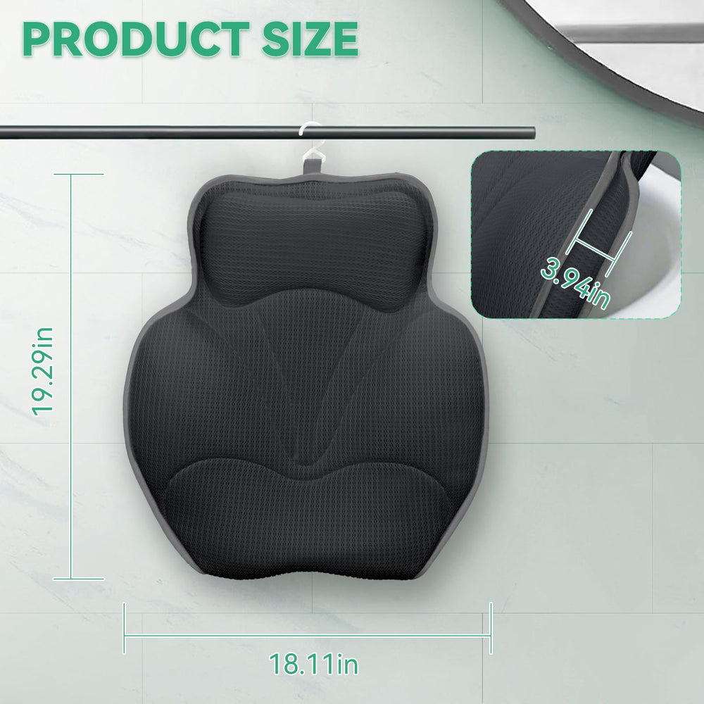 Bathland bath pillow headrest 4D mesh keeps head cradled and cool.