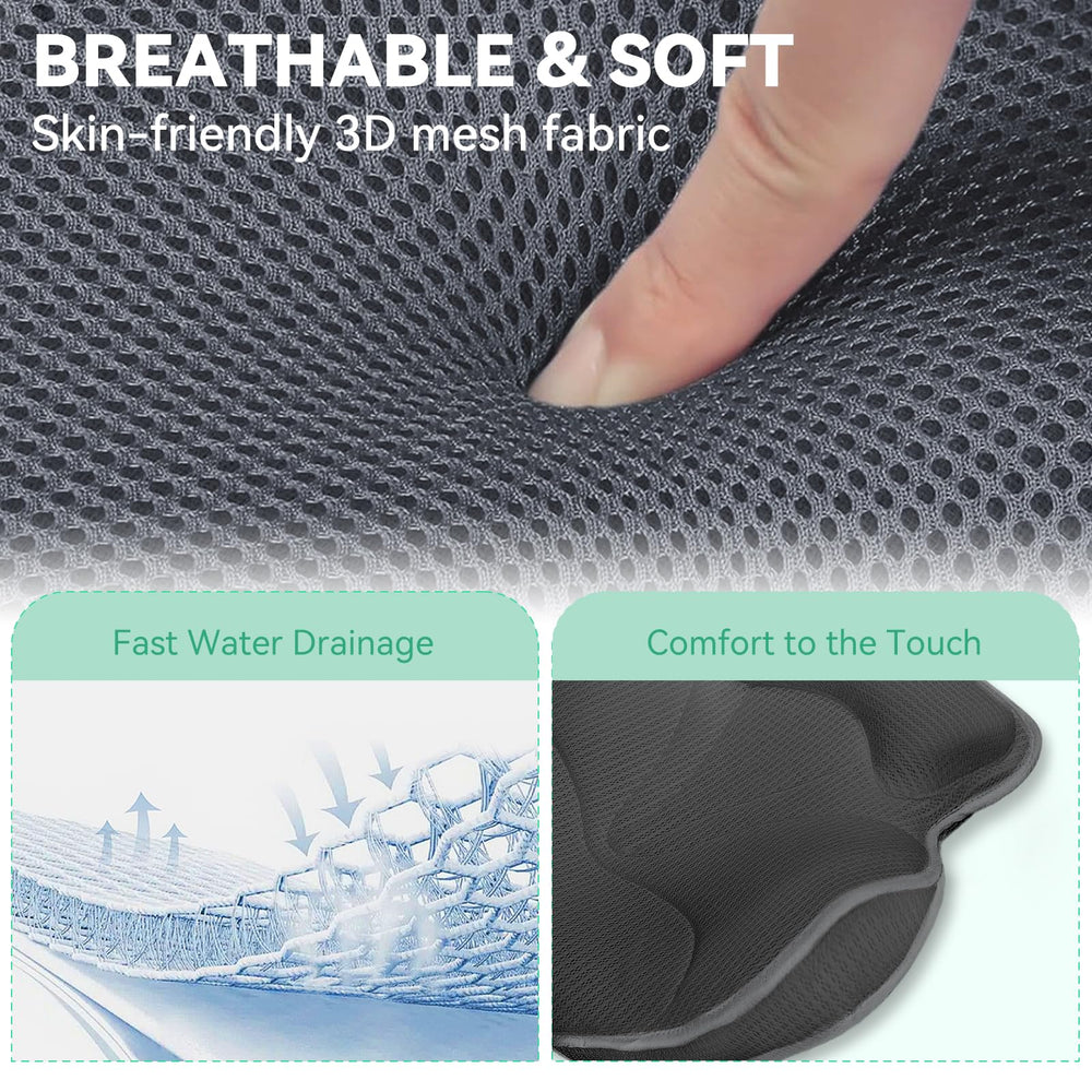 Bathland bath pillow suction cups secure grip on smooth tubs during relaxation.