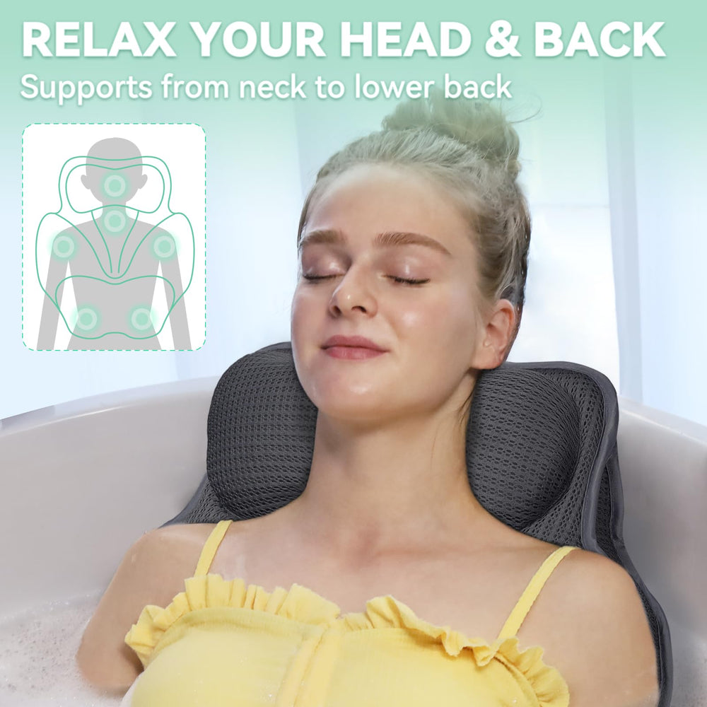 Bathland bath pillow thick neck support for long soaks and post-surgery comfort.