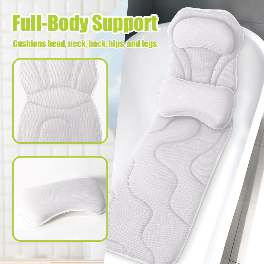 Bathland full-body bath pillow features 168 non-slip suction cups for secure placement