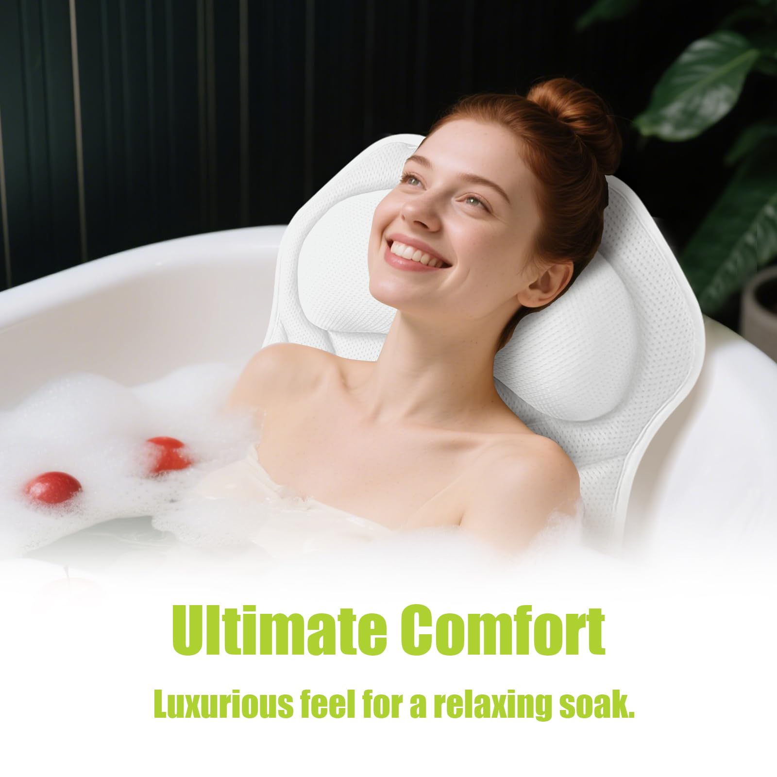 Bathland full-body bath pillow extended size shown for tub versatility