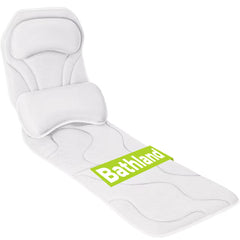 Bathland full-body bath pillow front view demonstrates full-body support for a relaxing soak