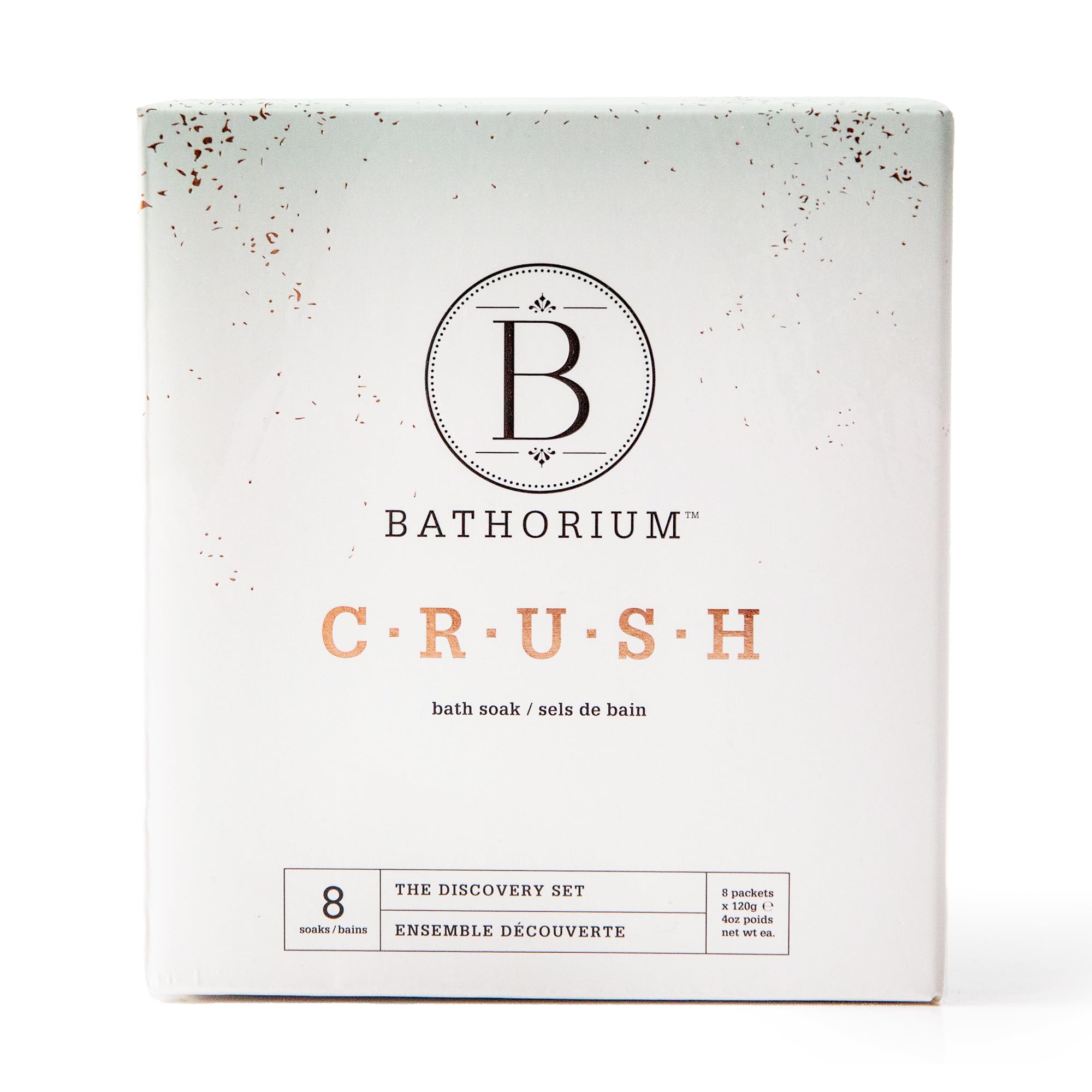 Bathorium Crush 8-Pack Discovery Set packaging, ideal for gifting a relaxing bath ritual.
