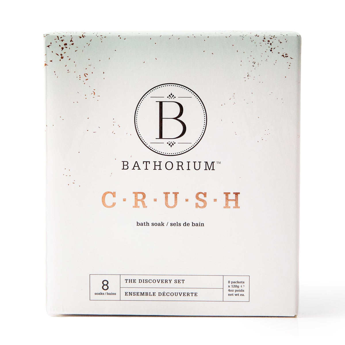 Bathorium Crush 8-Pack Discovery Set packaging, ideal for gifting a relaxing bath ritual.