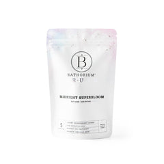 Bathorium Midnight Superbloom Crush packaging on shelf signaling calm evening ritual.