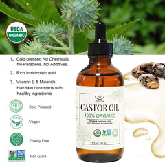 Bathrest Castor Oil amber glass bottle protects purity and potency
