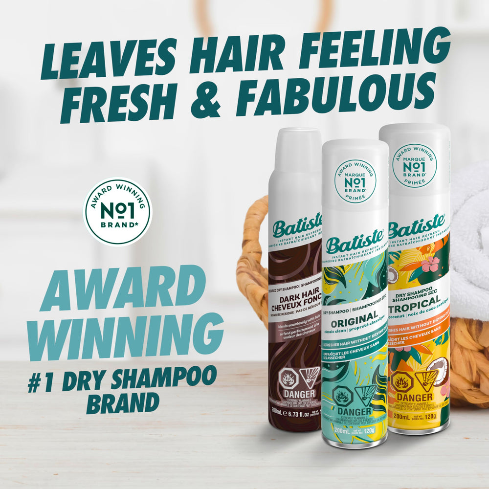 Fórmula de Batiste Rubio Brillante que absorbe grasa en las raíces.