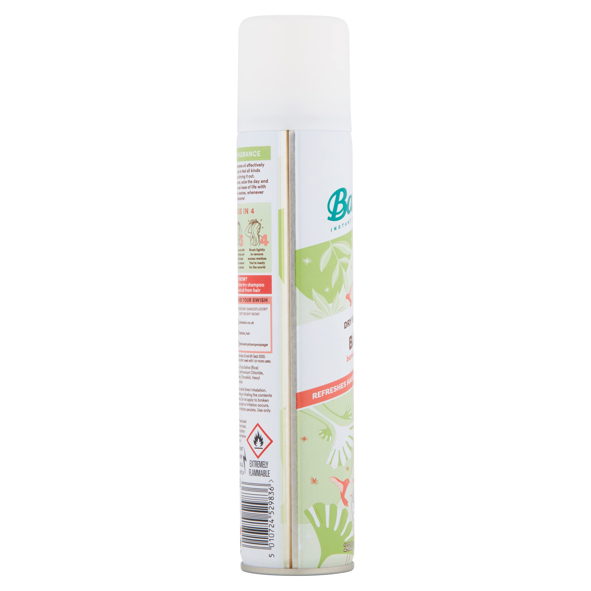 Batiste Bare Dry Shampoo spray application shows easy, mess-free refresh