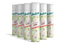 Batiste Bare Dry Shampoo bottle pouring for quick refresh between washes