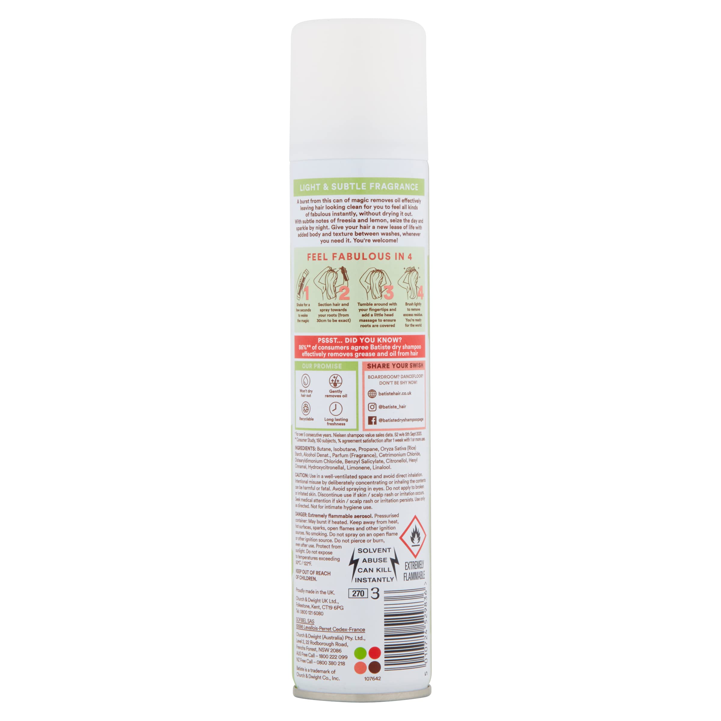 Batiste Bare Dry Shampoo texture closeup shows added body and lift
