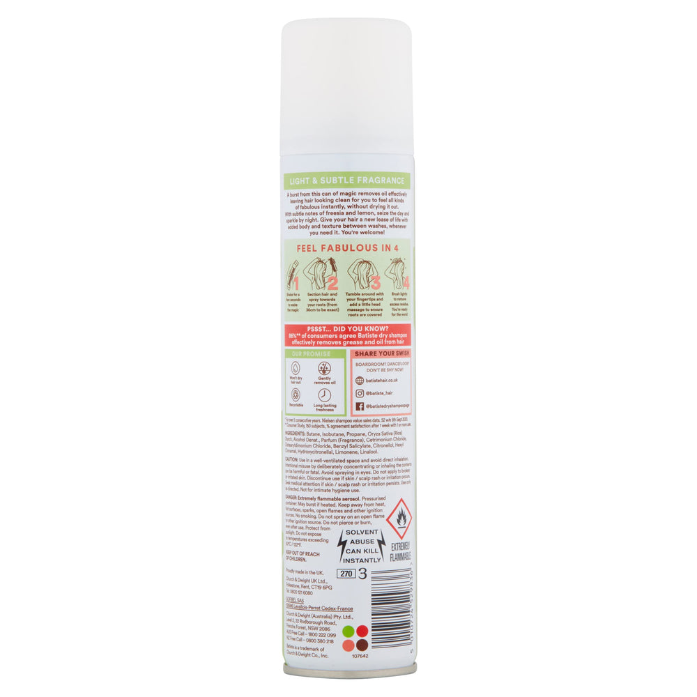 Batiste Bare Dry Shampoo texture closeup shows added body and lift