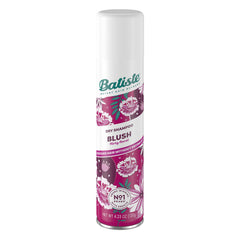 Batiste Blush Dry Shampoo spray-action for quick lift and volume.