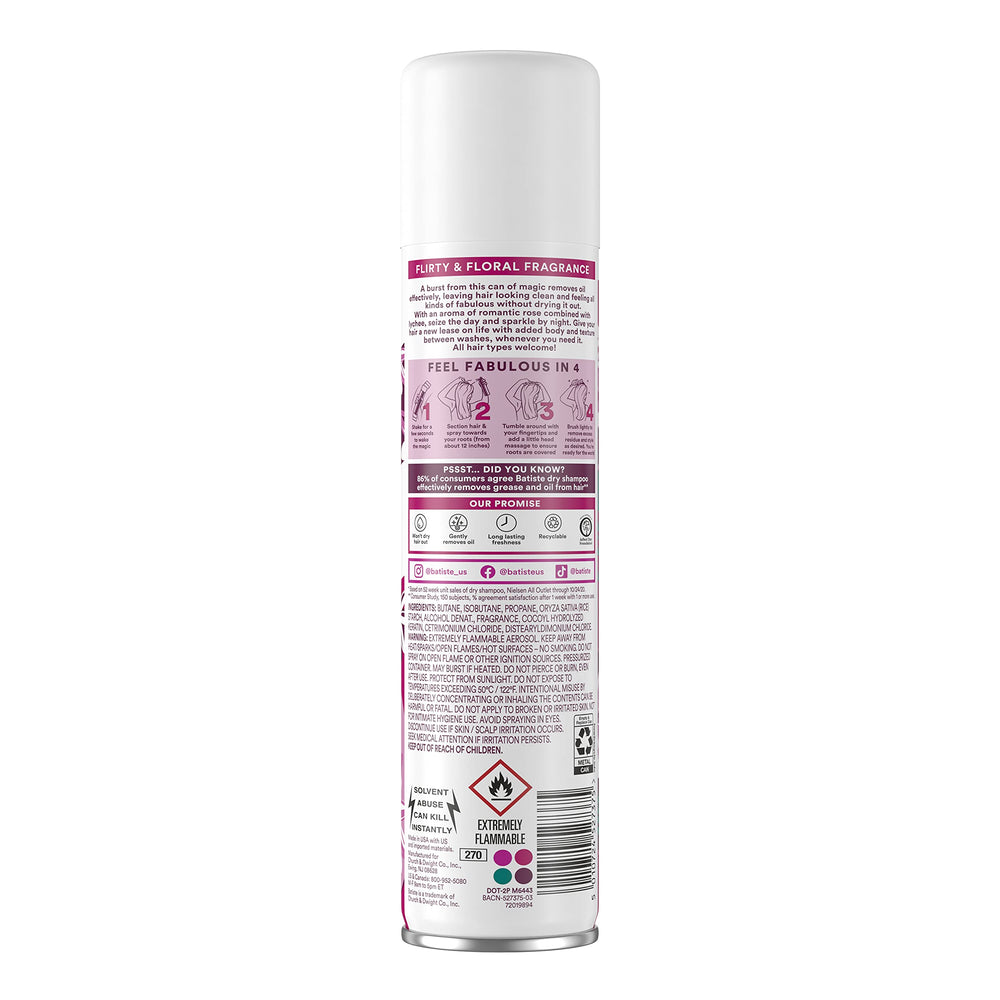 Batiste Blush Dry Shampoo after-use texture with added body.