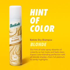 Blonde hair gains added lift and texture after using Batiste dry shampoo