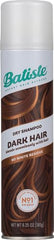 Batiste Dark Dry Shampoo spraying application demonstrates easy on-the-go refresh