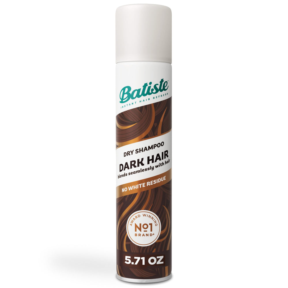 Batiste Dark Dry Shampoo bottle front for quick refresh on dark hair.