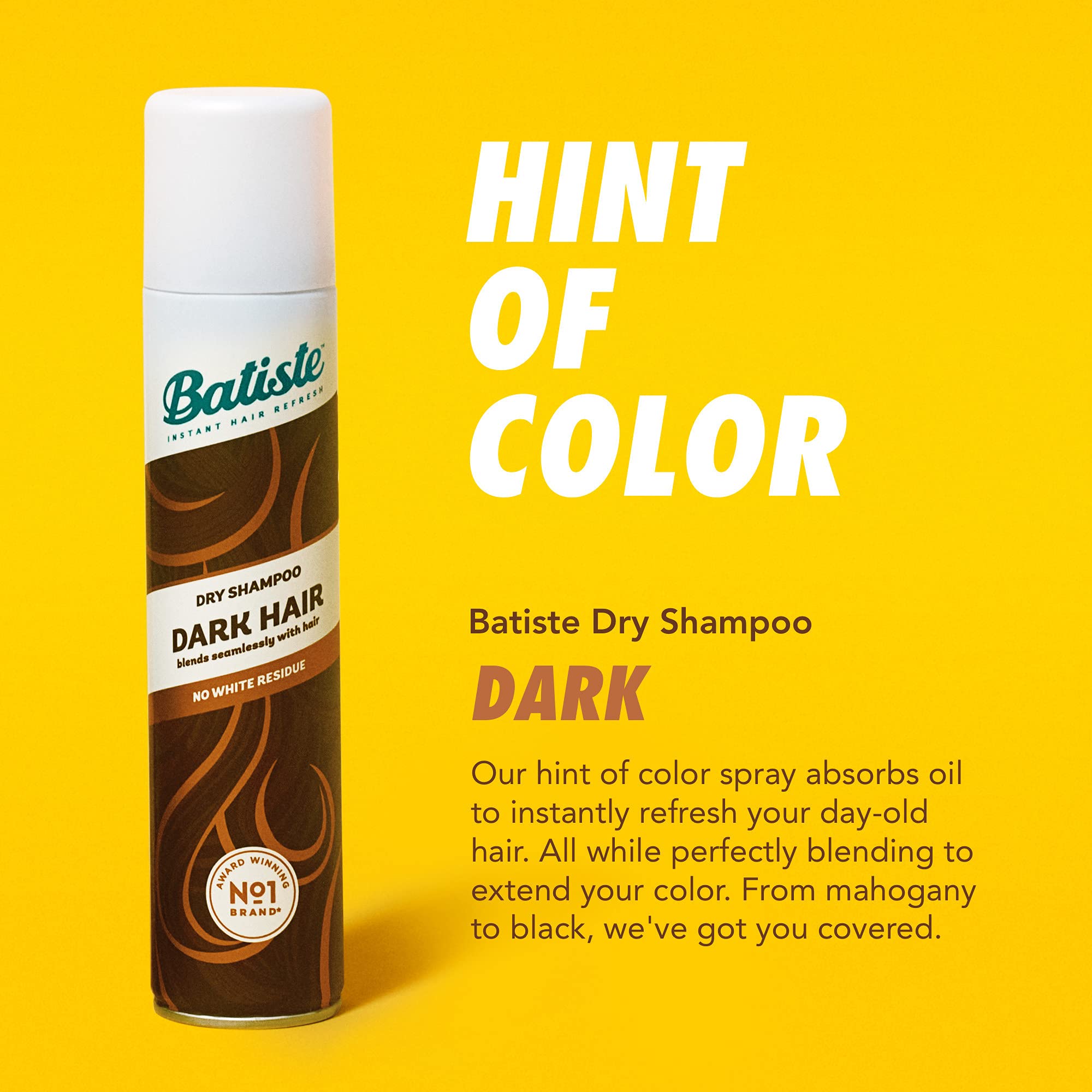 Batiste Dark Dry Shampoo spray application shows even root coverage