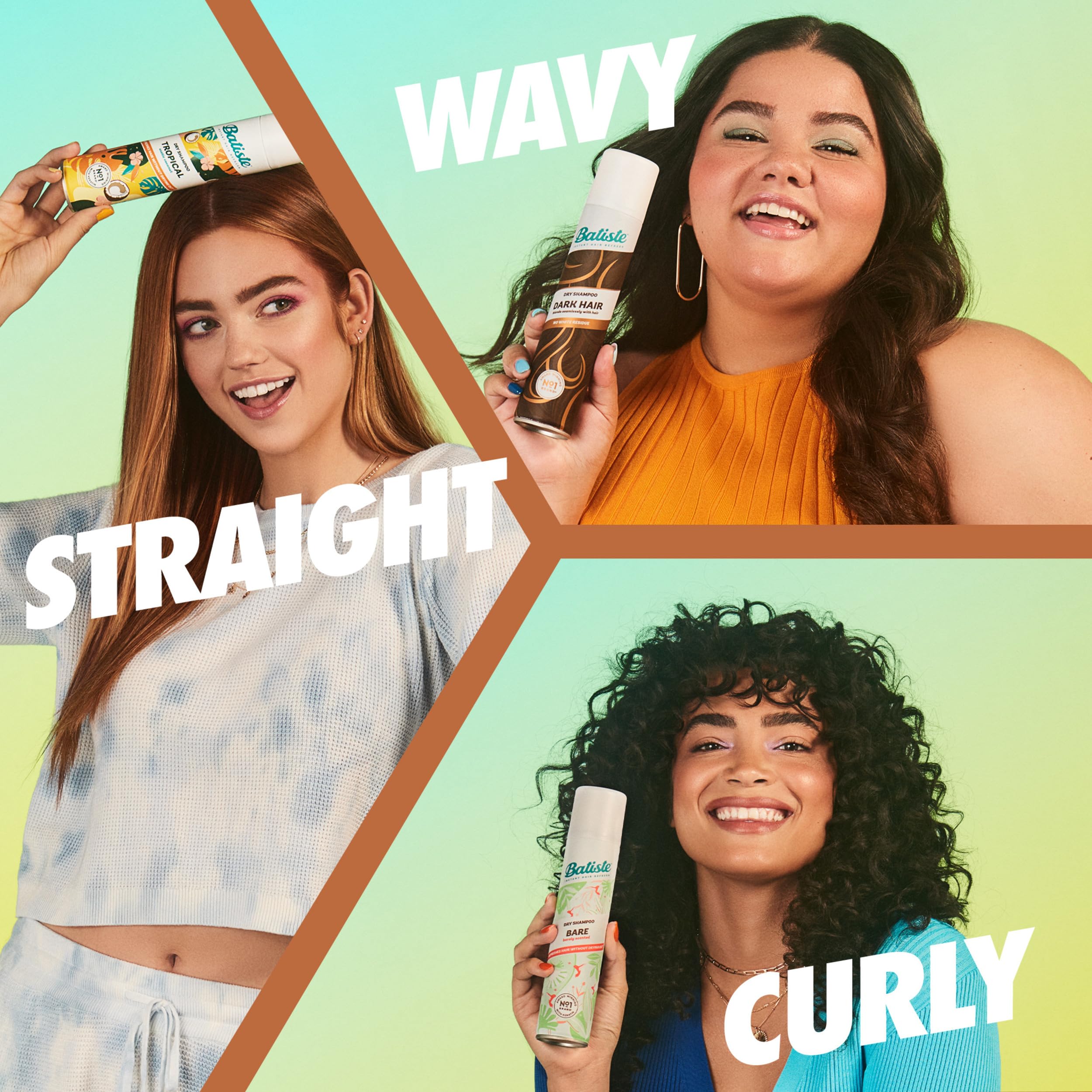 Batiste Dark Dry Shampoo texture and volume boost on hair.