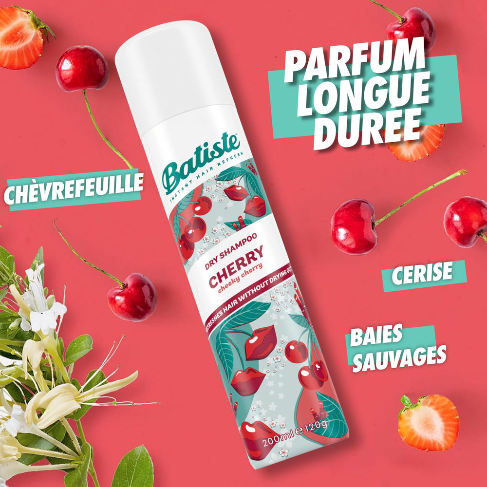 Batiste Dry Cherry 3-pack-ingredients-label highlights fragrance notes and size.