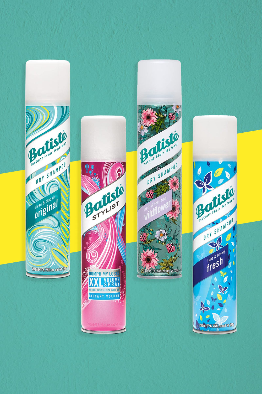 Batiste Dry Bare shown in hand for easy styling between washes.
