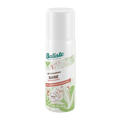 Batiste Dry Shampoo Bare on-the-go use showing portable 1.6 oz size in bag.