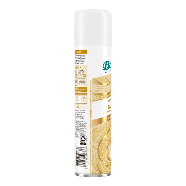 Hair application shot of Batiste Brilliant Blonde root spray and blend