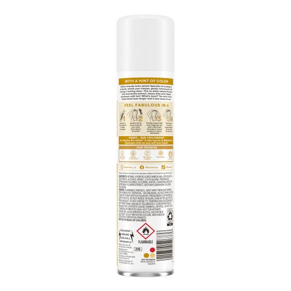 Hair before-and-after with Batiste Brilliant Blonde shows lift and texture