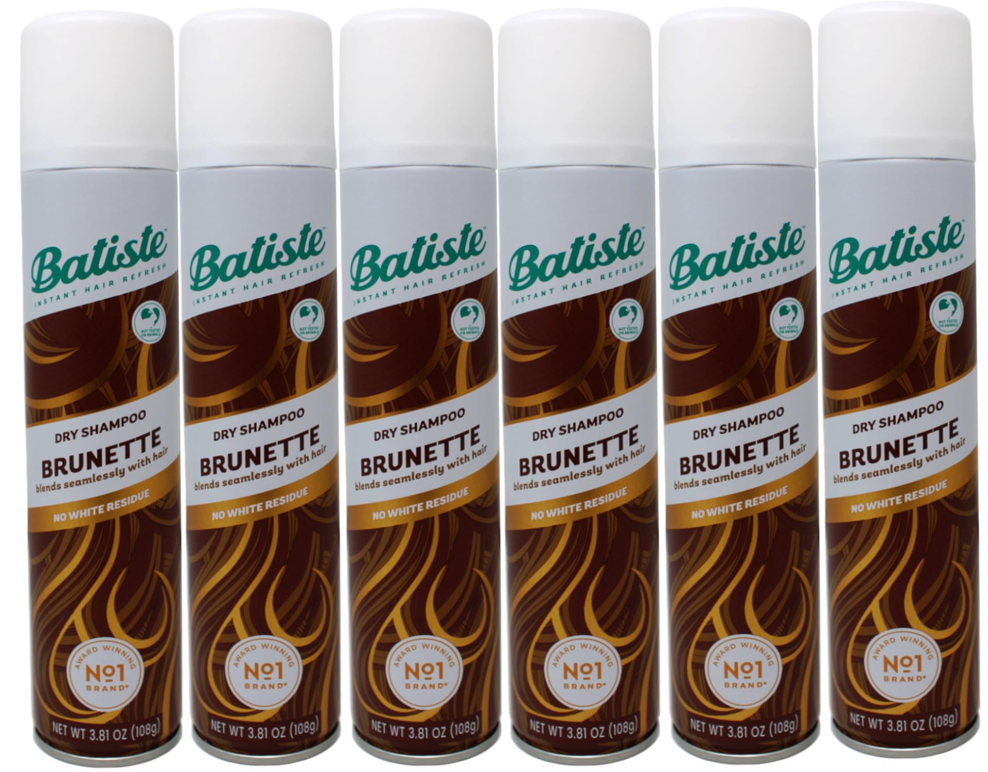 Batiste dry shampoo brunette 6-pack bottles front refreshes dull roots between washes
