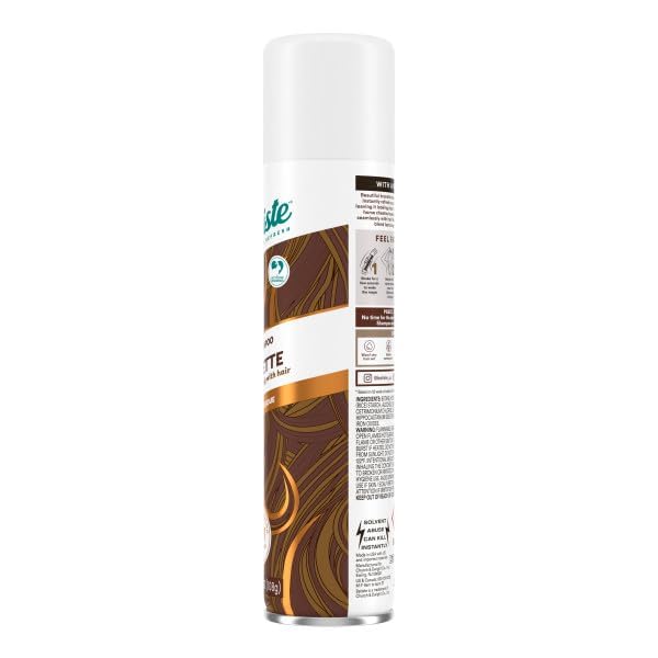 Batiste Dry Shampoo Brunette after-work refresh for shiny-looking roots.