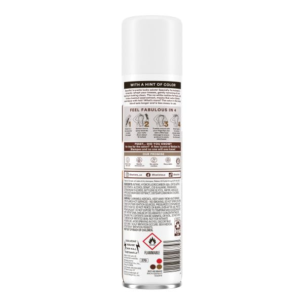 Batiste dry shampoo brunette close-up reveals subtle scent and quick refreshed look