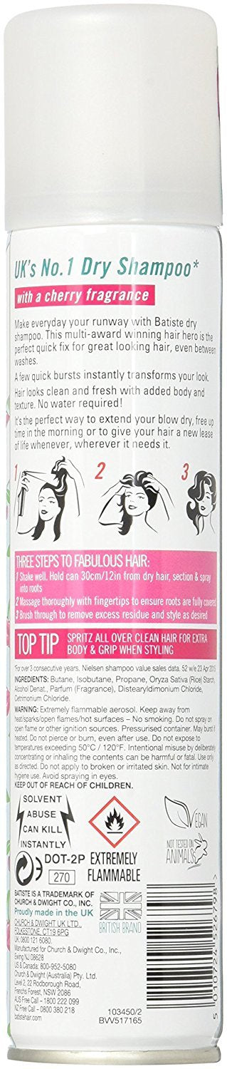 Batiste Cherry bottle front for easy spray and instant lift