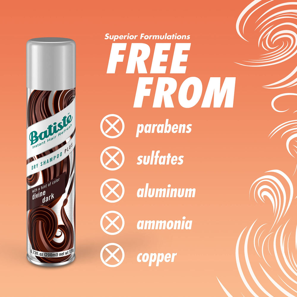 Batiste dry shampoo for dark hair two-pack packaging ready for travel and on-the-go.