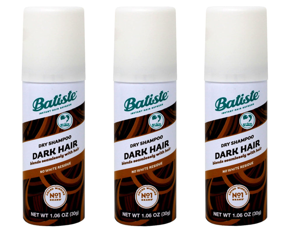 Batiste Dry Shampoo Dark mini pack front view, quick refresh between washes.