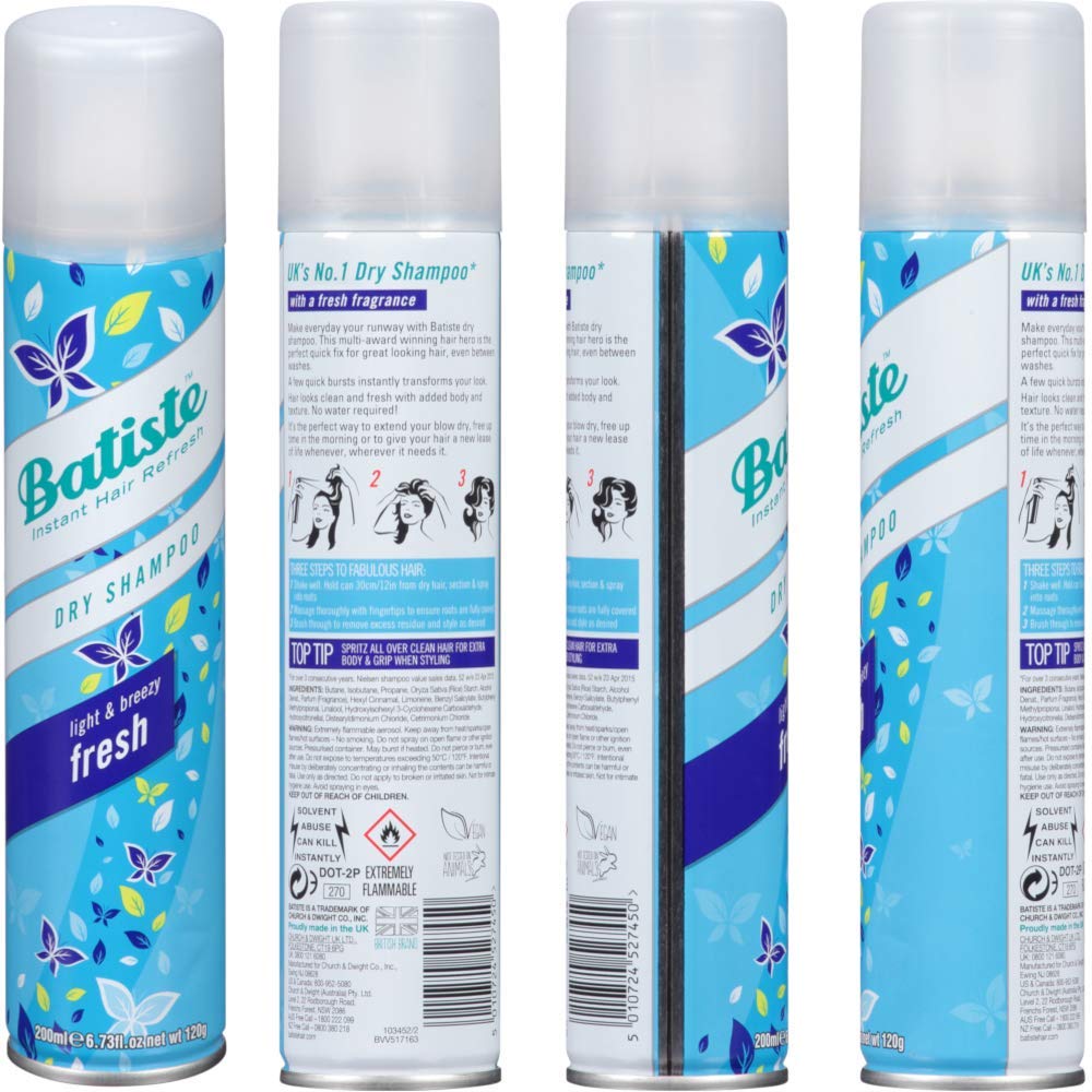 Batiste Dry Fresh can provides fast-acting lift to revive second-day hair.