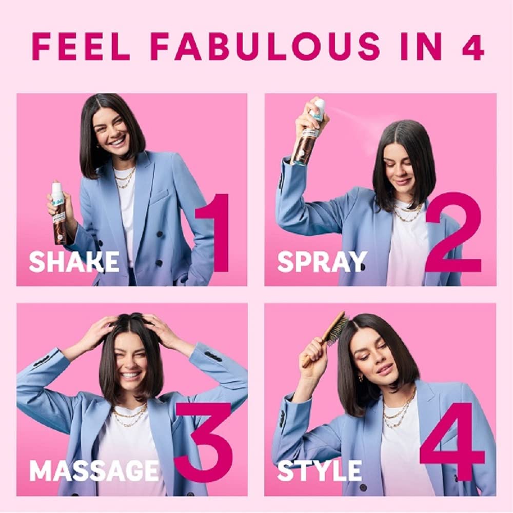 Batiste Dry Shampoo Plus complementa el cabello castano con tono sutil.