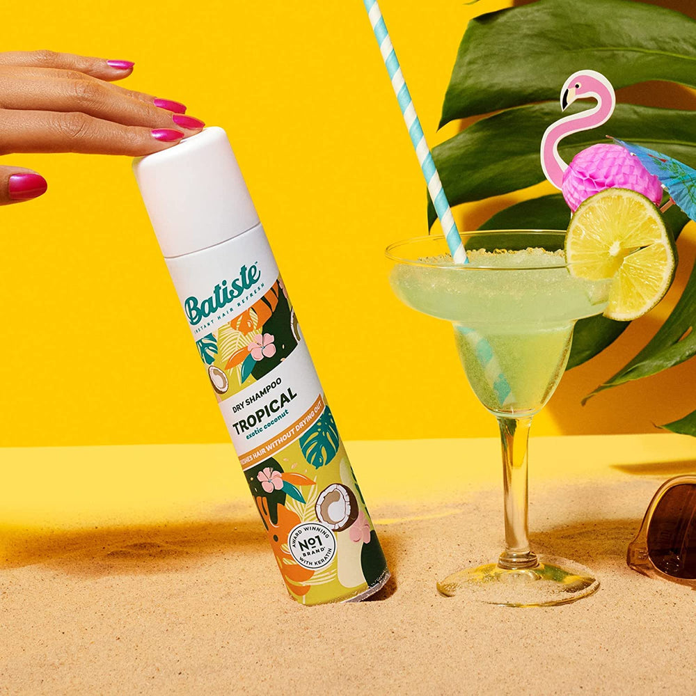Batiste Tropical travel-friendly bottle for on-the-go refresh (6.73 oz).