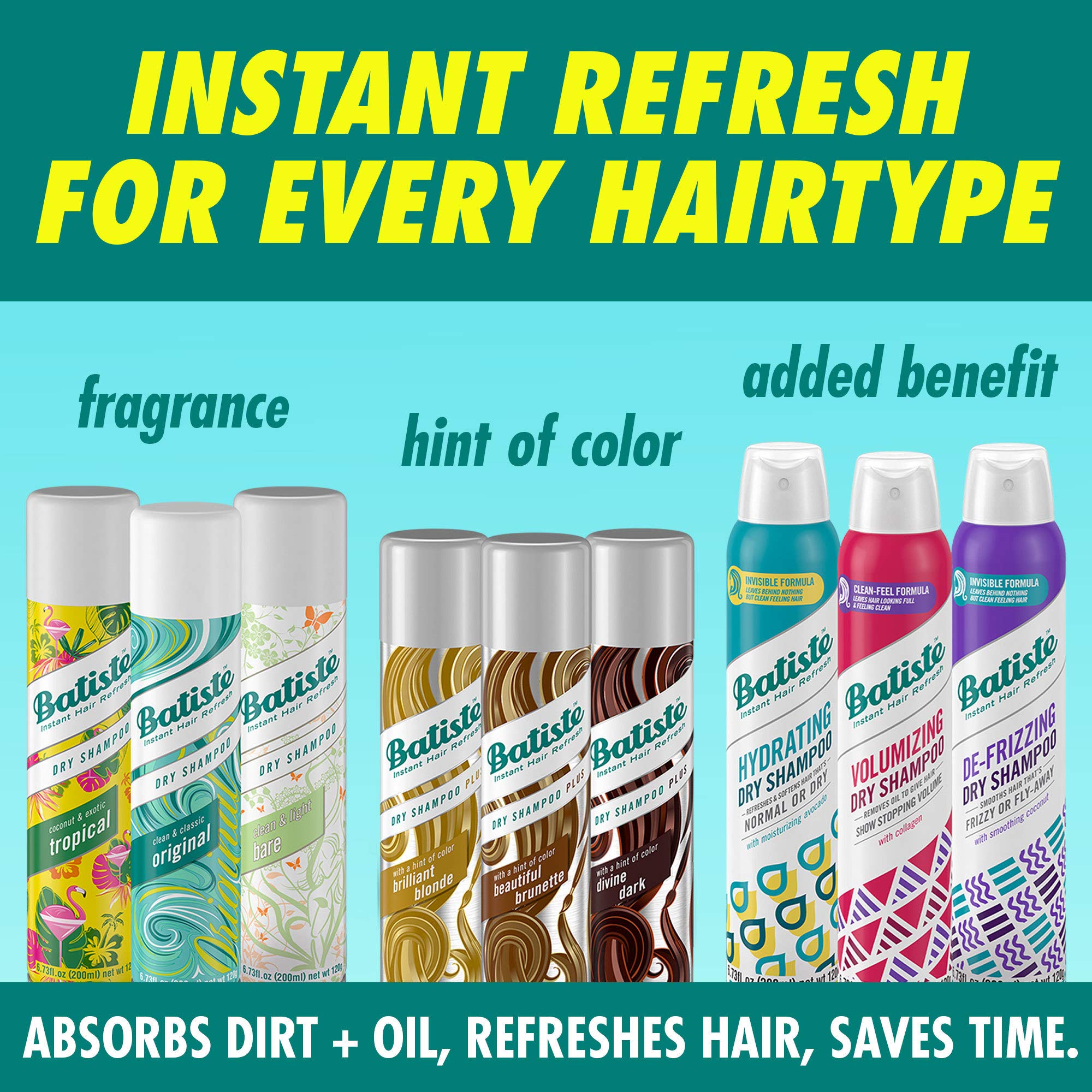 Batiste Tropical Dry Shampoo quick-dry effect for gym or office days