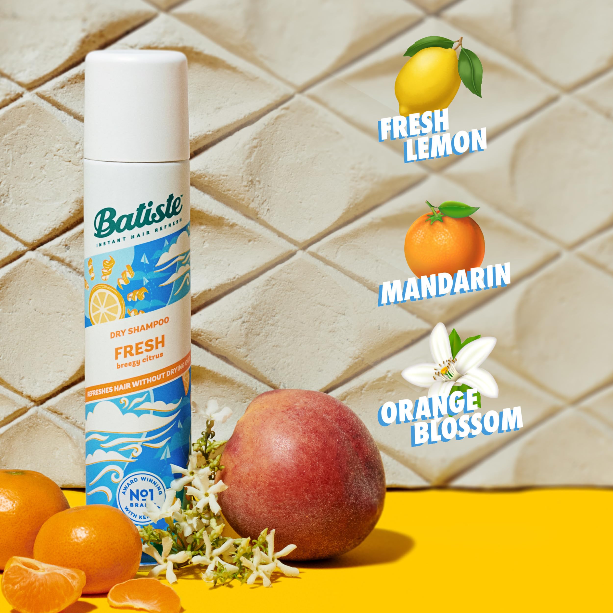 Batiste Fresh Dry Shampoo adds texture for style-ready hair.