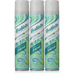 Batiste Original Dry Shampoo bottle 3-pack front view for quick refresh.