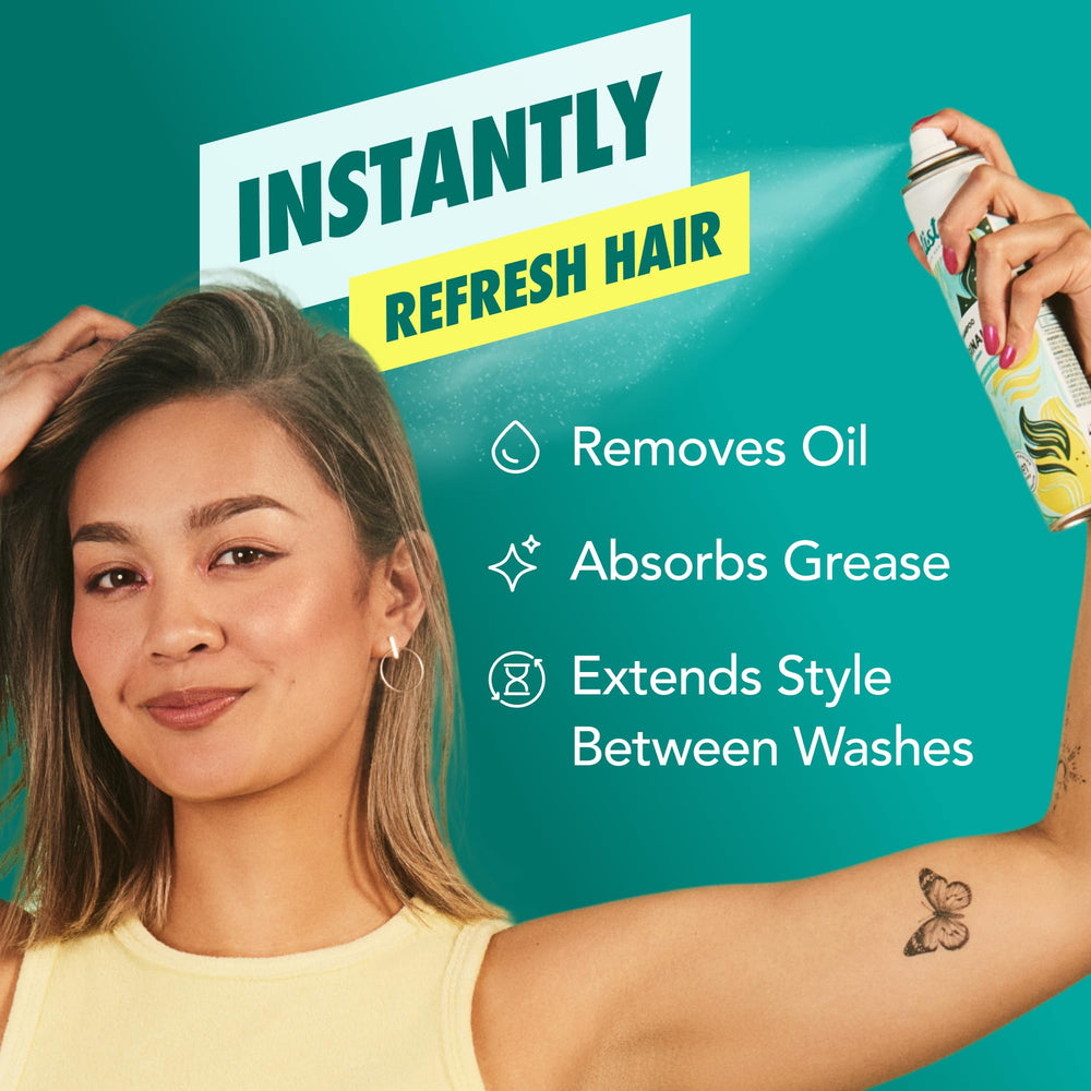 Batiste Original dry shampoo set bottles image highlights the three-pack for oil control between washes.