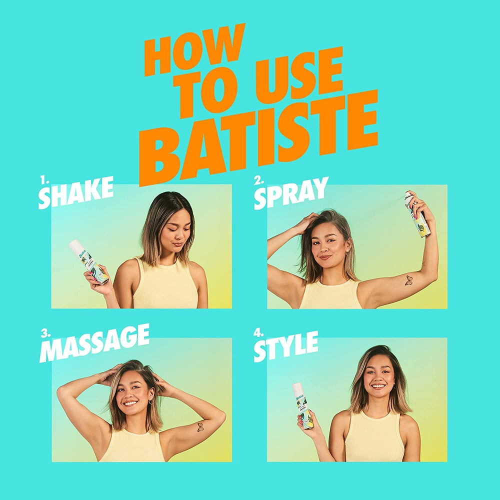 Batiste Tropical Dry Shampoo adds hair texture and body with tropical scent