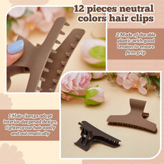 Batiyeer butterfly hair clips fixed tooth design provides firm grip without snagging.