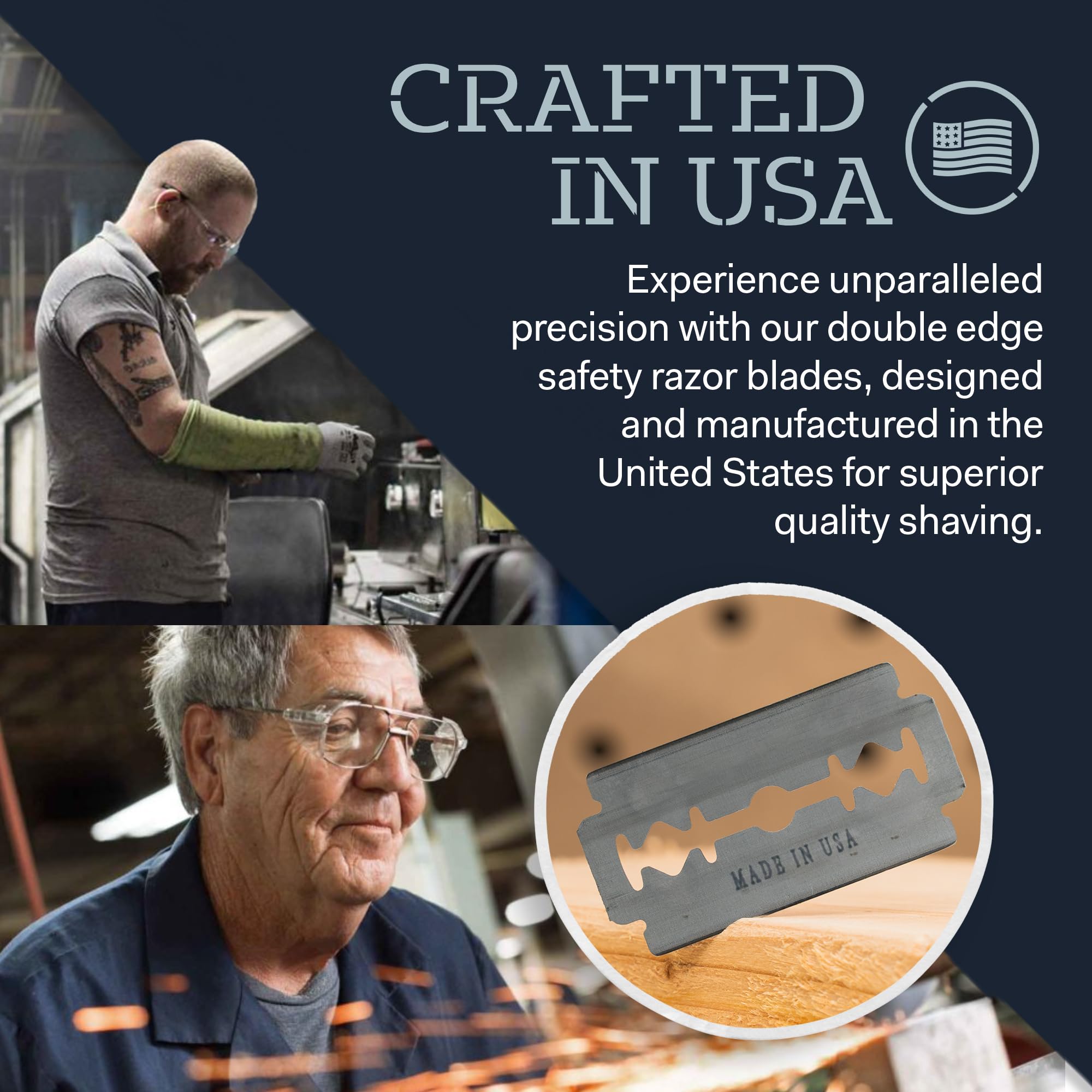 Battle Brothers Shaving Co low-friction blades deliver a smooth glide with less tugging.