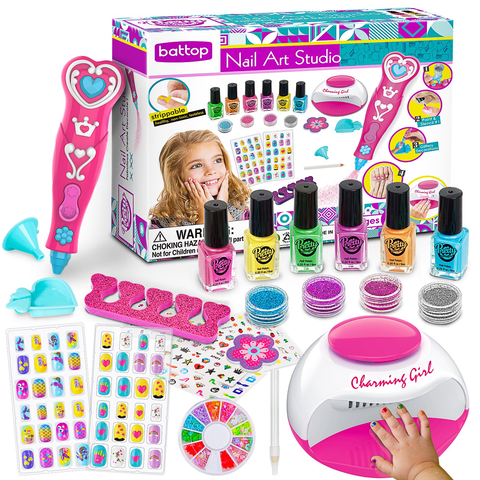 BATTOP fake-nails let kids try stylish shapes safely.